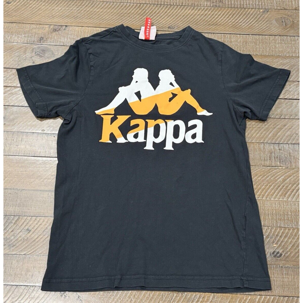 Kappa Men's Authentic Football Barta Black T shirt Tee - Size S